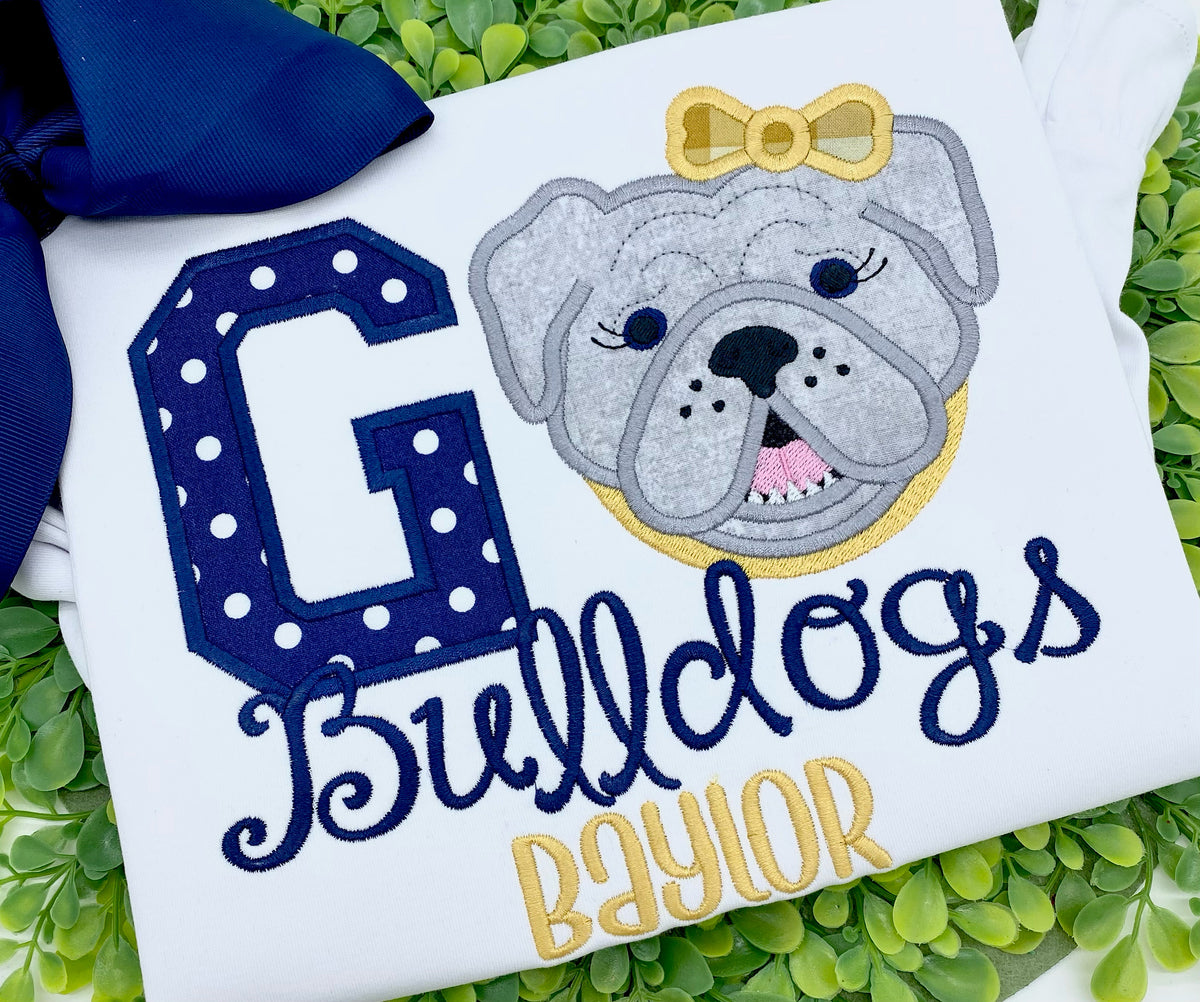 Bulldog appliqué shirts