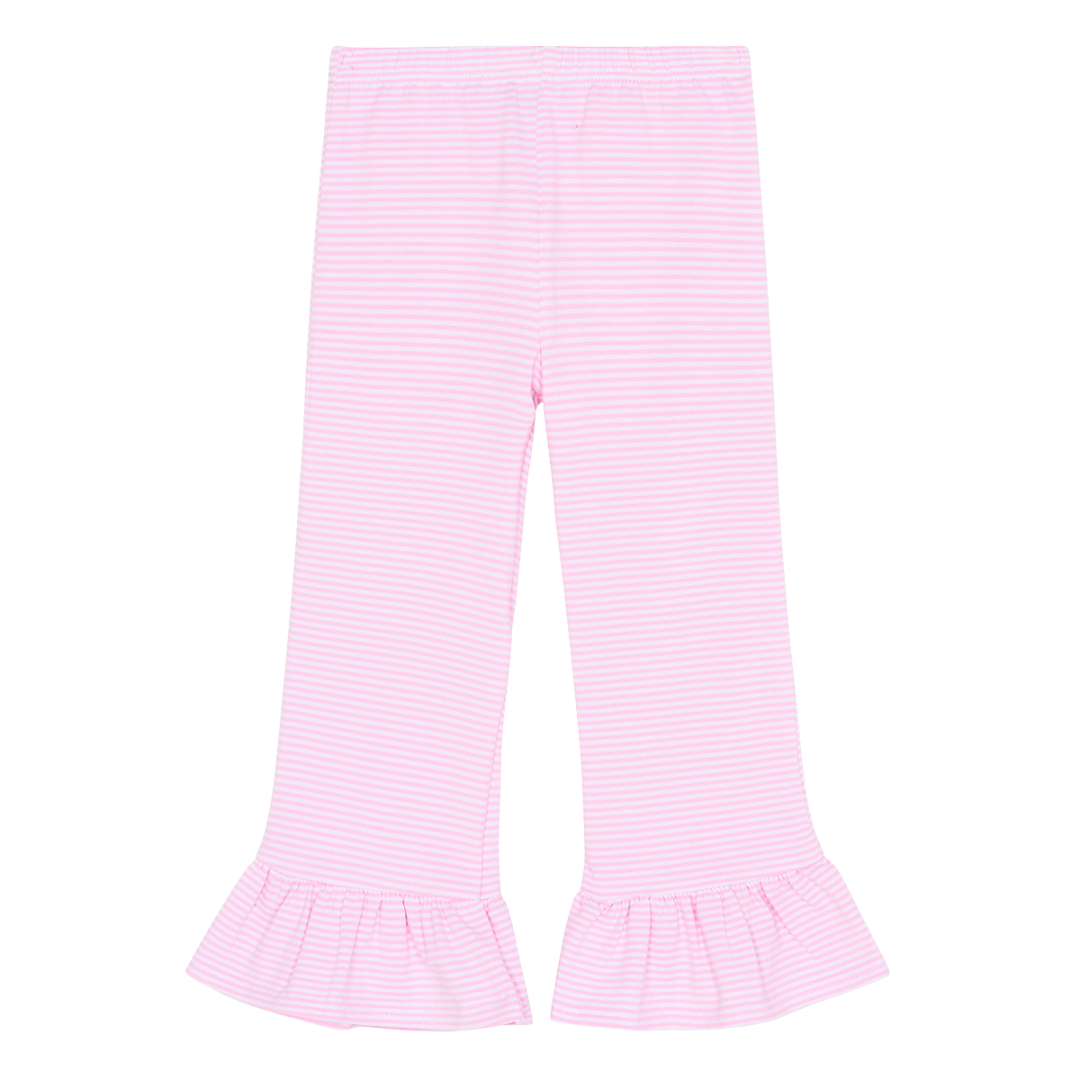 girls gingham or striped pant sets