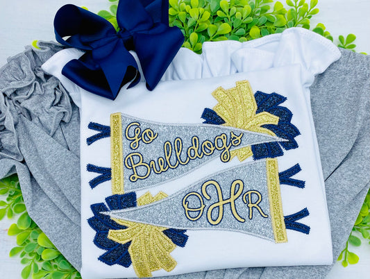 Bulldog appliqué shirts