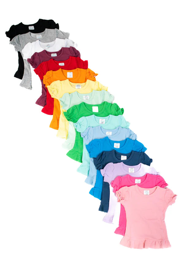 ARB Blank ruffle tees and ruffle dresses