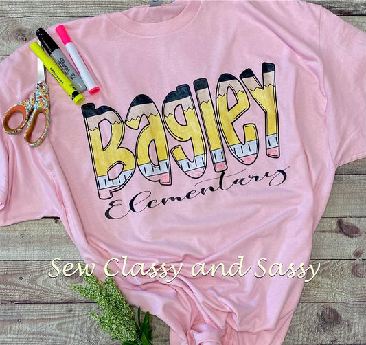 Bagley Pencil Letter tee