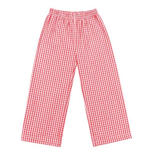 boys gingham or striped pant sets