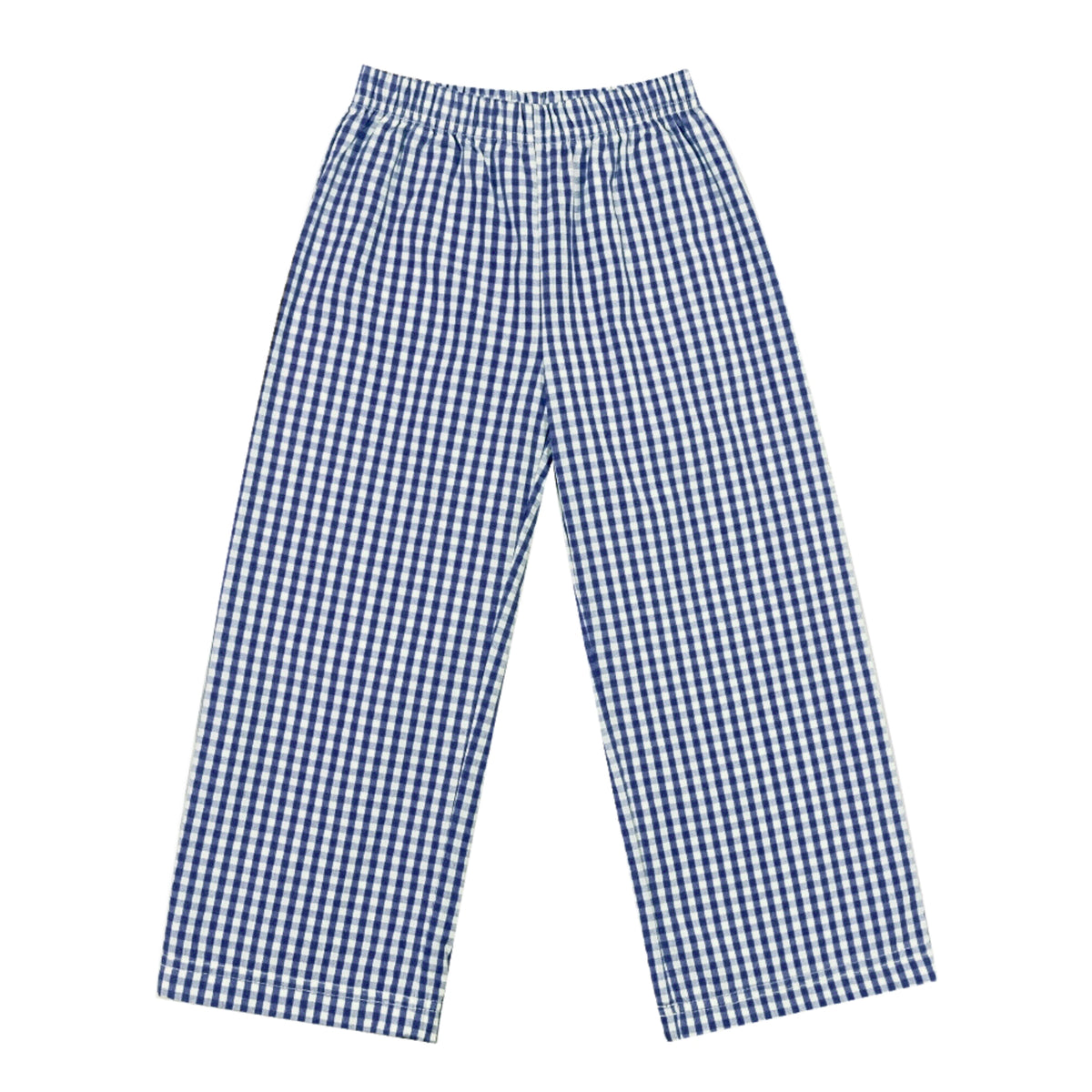 boys gingham or striped pant sets