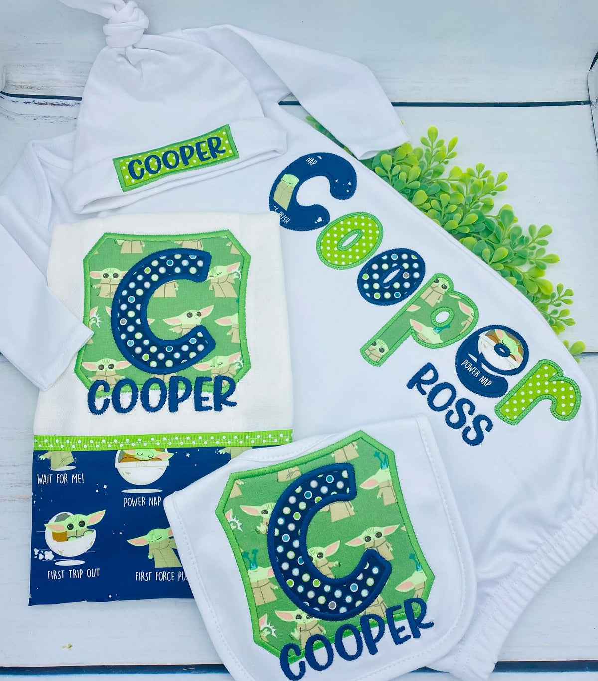 Custom baby boy applique set