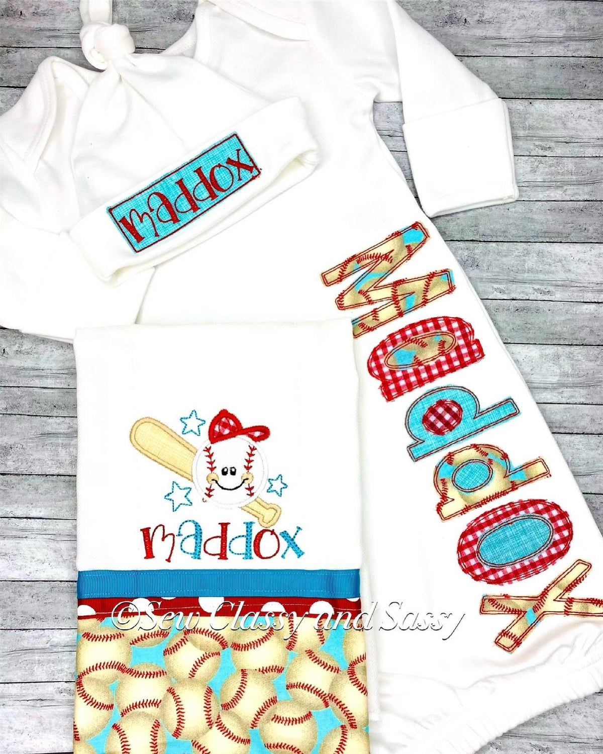 Custom baby boy applique set