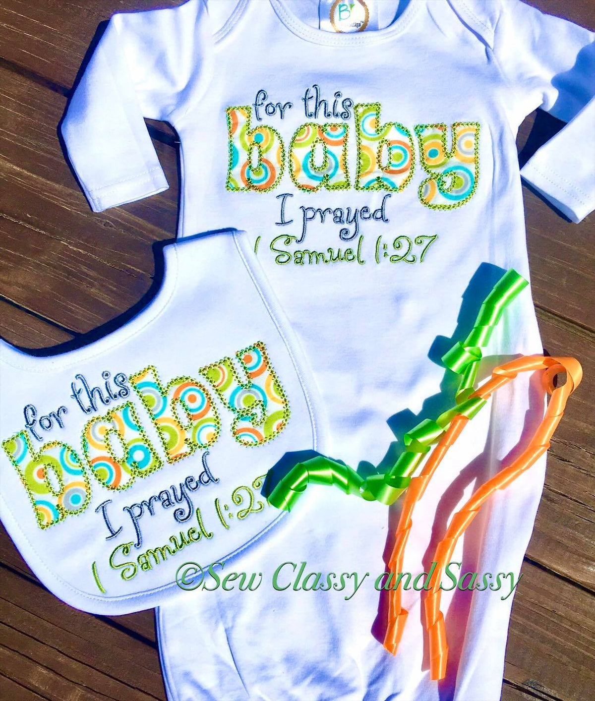 Custom baby boy applique set