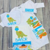 Custom baby boy applique set