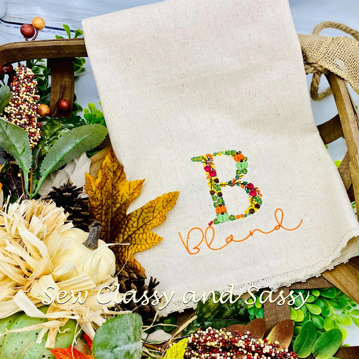 Monogram hand towel (18"x18")