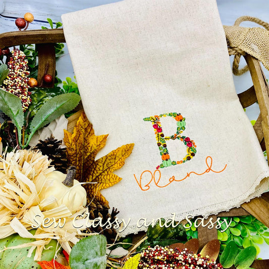 Monogram hand towel (18"x18")