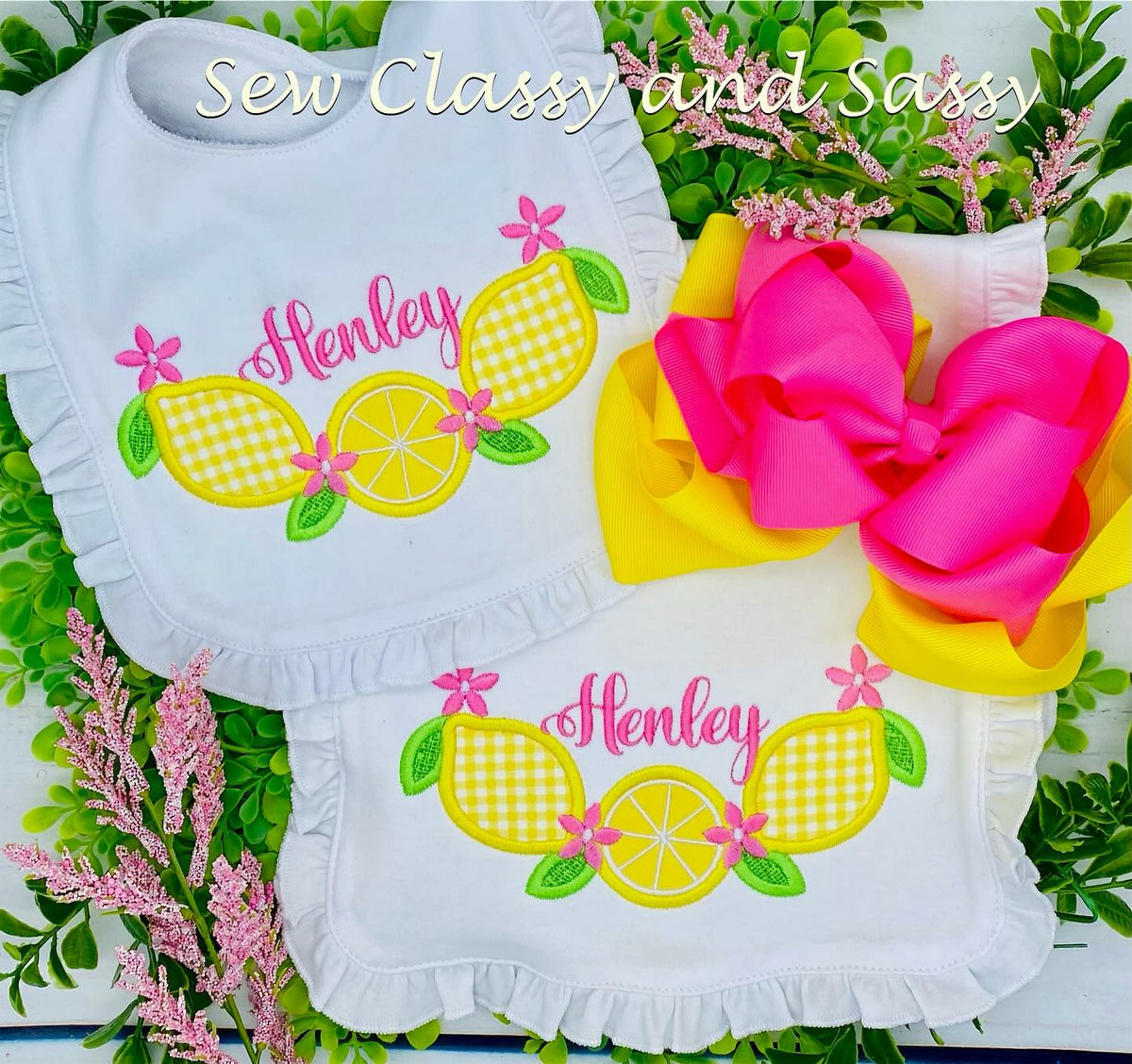 Girls Bib/Burp set