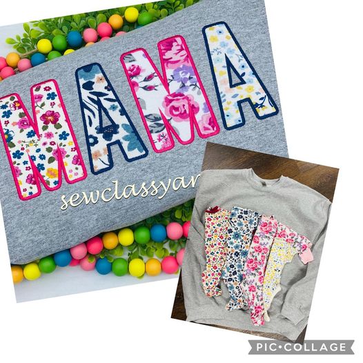 Name sweatshirt made w/baby items or fabrics