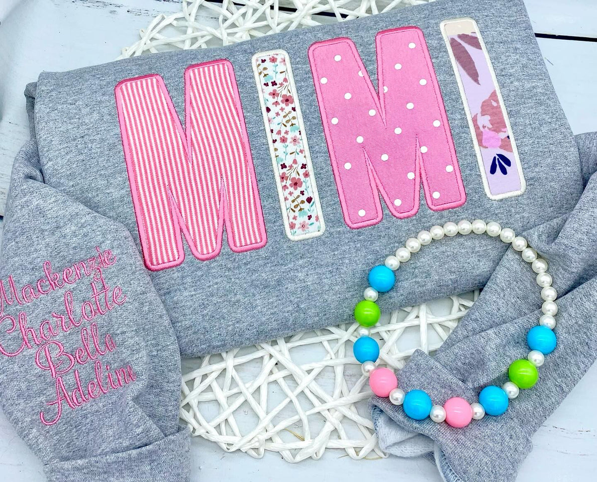 Name sweatshirt made w/baby items or fabrics