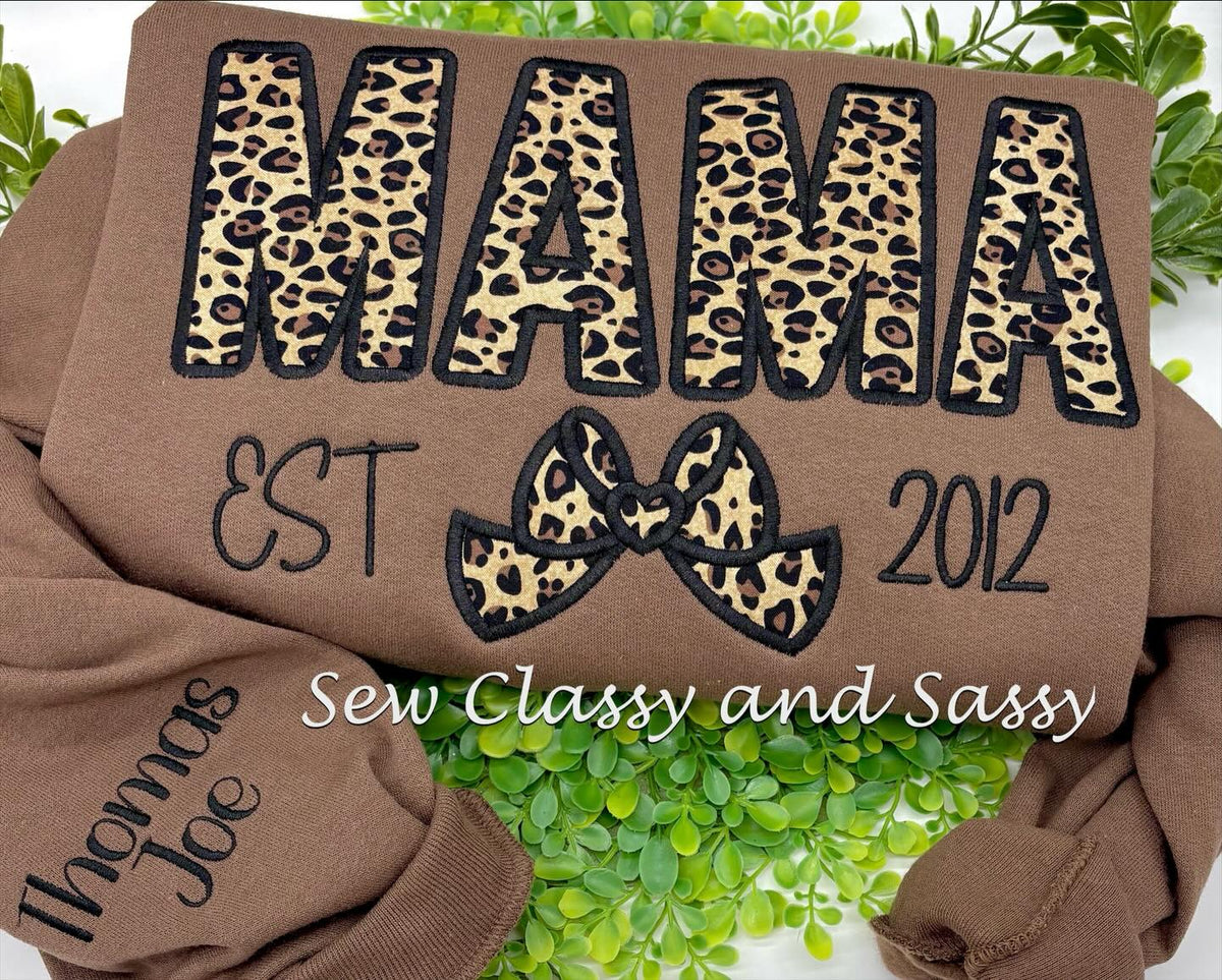 Name sweatshirt made w/baby items or fabrics
