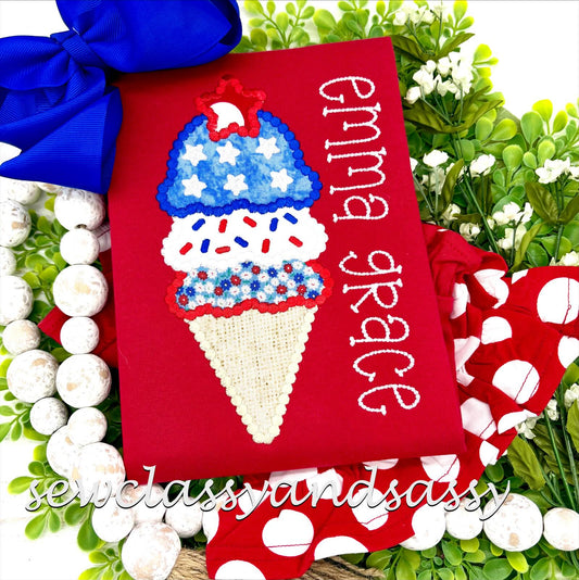 Girls Patriotic Applique tees