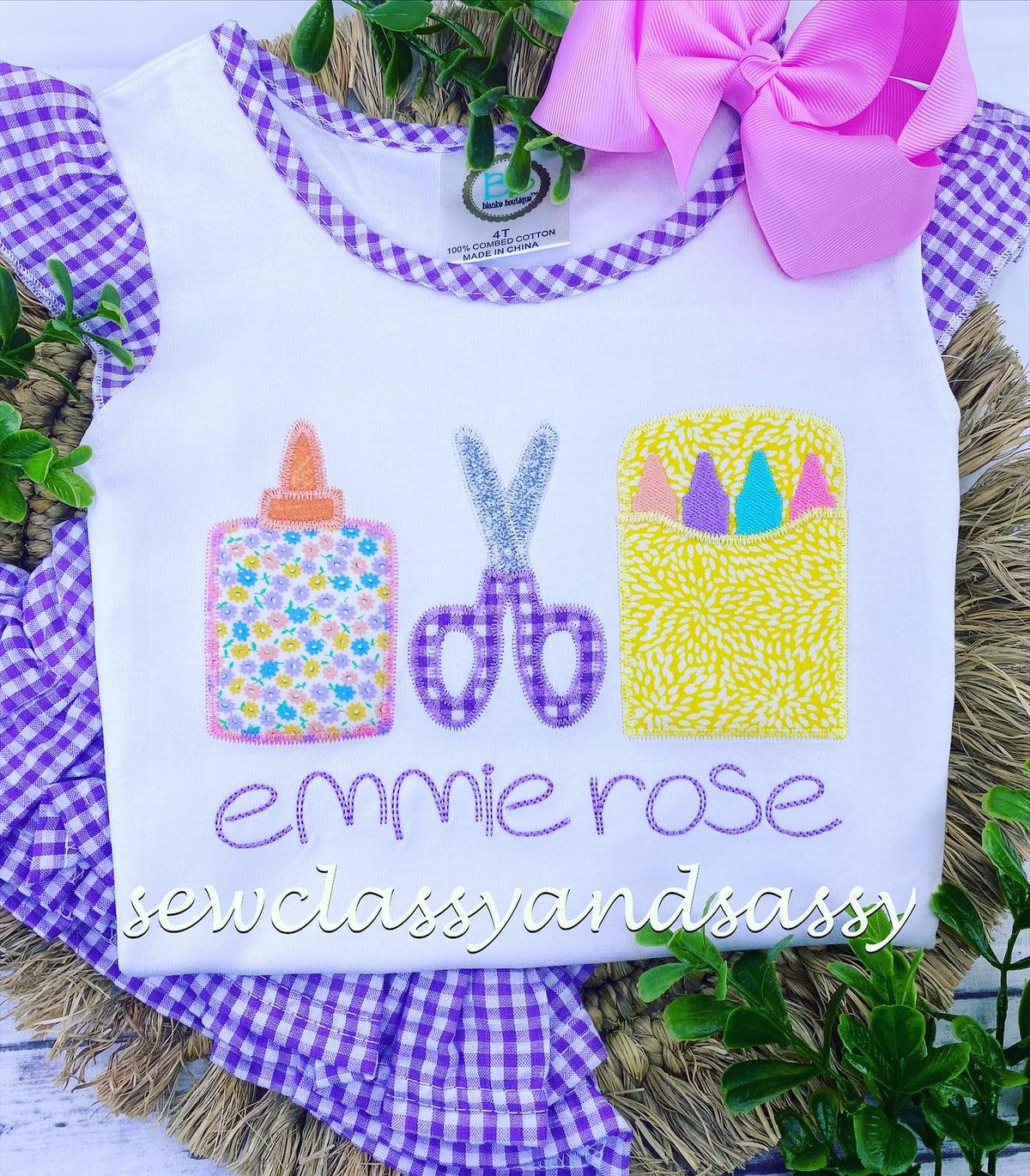 Gingham back to school trio