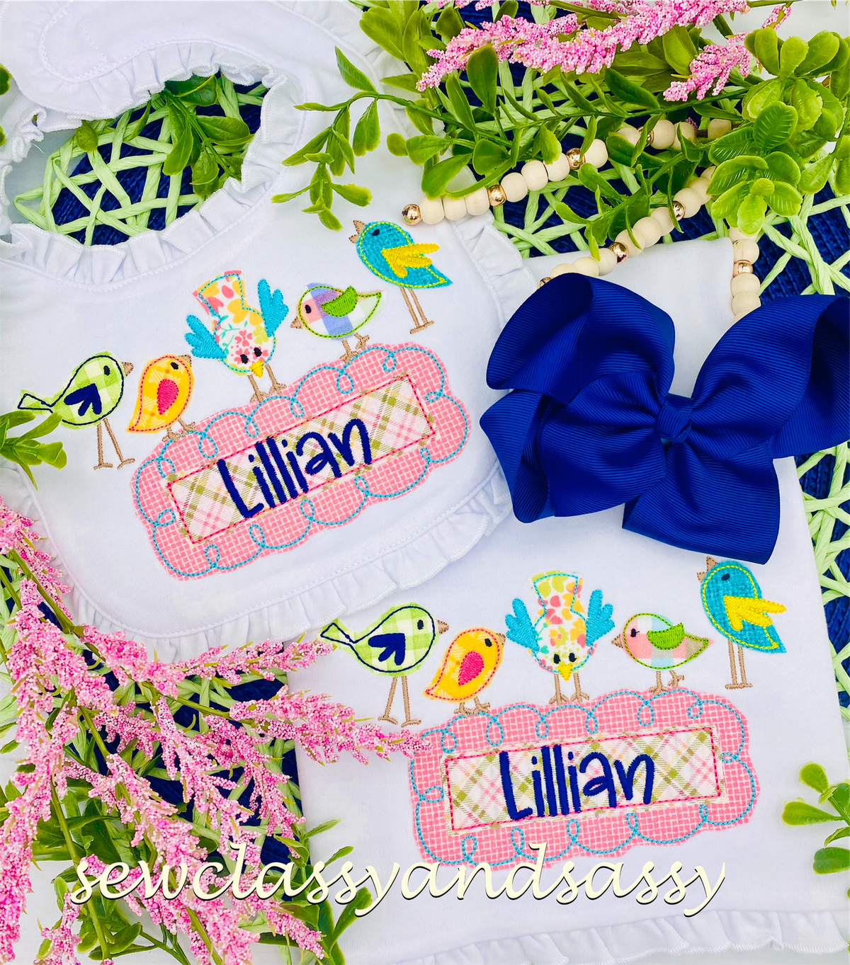 Girls Bib/Burp set