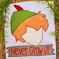 Never Grow Up Applique Tee